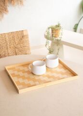 The Mia TPS0065 Wicker Bambu Tepsi 40x31 Cm