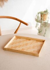 The Mia TPS0066 Wicker Bambu Tepsi 31x25 Cm