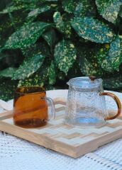 The Mia TPS0066 Wicker Bambu Tepsi 31x25 Cm