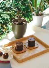 The Mia TPS0068 Wicker Bambu Tepsi 31x25 Cm