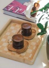 The Mia TPS0068 Wicker Bambu Tepsi 31x25 Cm