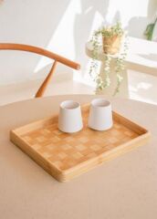 The Mia TPS0068 Wicker Bambu Tepsi 31x25 Cm