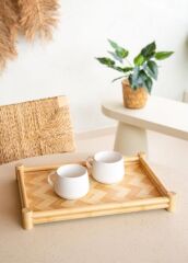 The Mia TPS0071 Wicker Bambu Tepsi 41x28 Cm