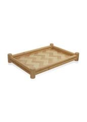 The Mia TPS0072 Wicker Bambu Tepsi 36x25 Cm