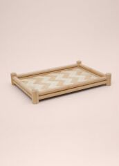 The Mia TPS0072 Wicker Bambu Tepsi 36x25 Cm