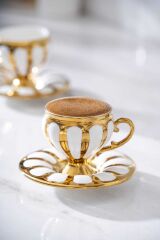Acar 6876 Karius 6 Lı Kahve Fincan Takımı Gold