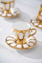 Acar 6876 Karius 6 Lı Kahve Fincan Takımı Gold