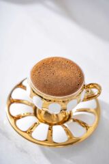 Acar 6876 Karius 6 Lı Kahve Fincan Takımı Gold