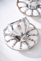 Acar 6876 Karius 6 Lı Kahve Fincan Takımı Gümüş