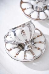 Acar 6876 Karius 6 Lı Kahve Fincan Takımı Gümüş