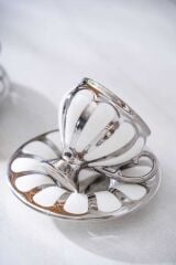 Acar 6876 Karius 6 Lı Kahve Fincan Takımı Gümüş