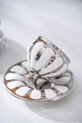 Acar 6876 Karius 6 Lı Kahve Fincan Takımı Gümüş