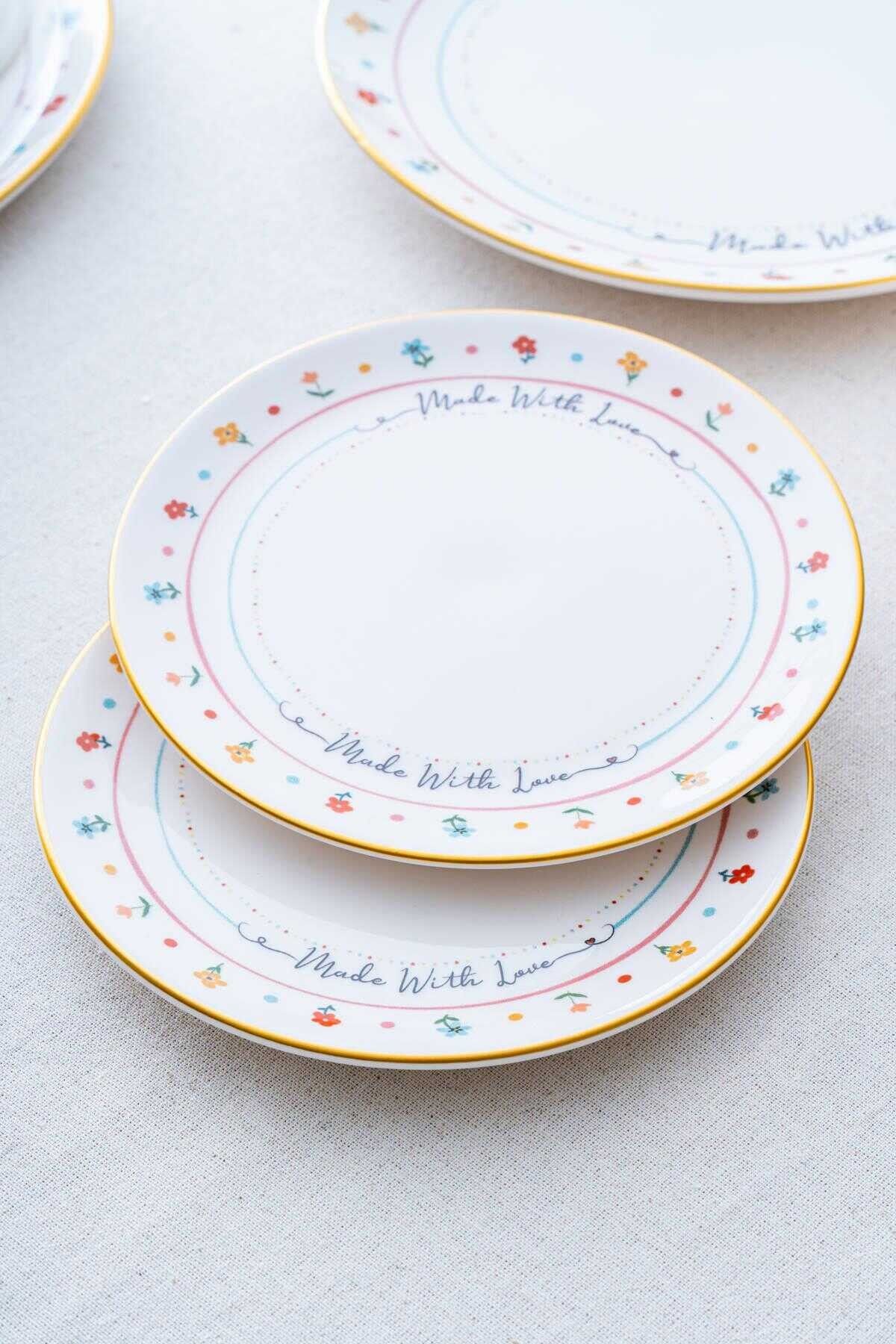 Acar 7728 Livaldi 6 Lı Pasta Tabağı Seti - 19 Cm