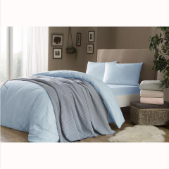 Taç Marina Pikeli Nevresim Seti Çift Kişilik Mavi