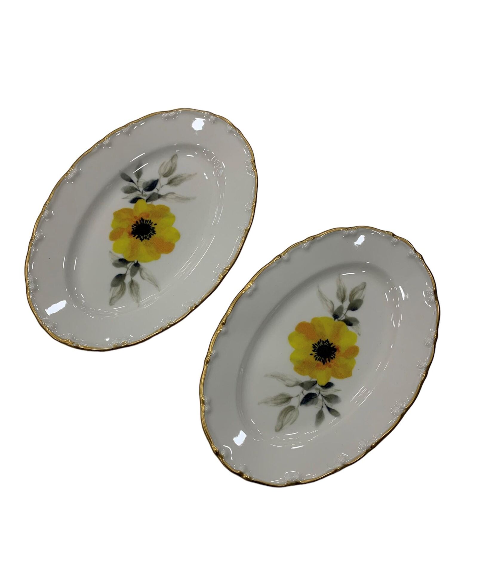 Acar 2 li Perselen Kase Şarı Çiçekli