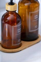 Acar 7623 Louvre Bambu Standlı 2 Li Sıvı Sabunluk 500/300 ML