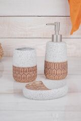 Acar 5063 Stoneware 3 lü Banyo Seti Beyaz
