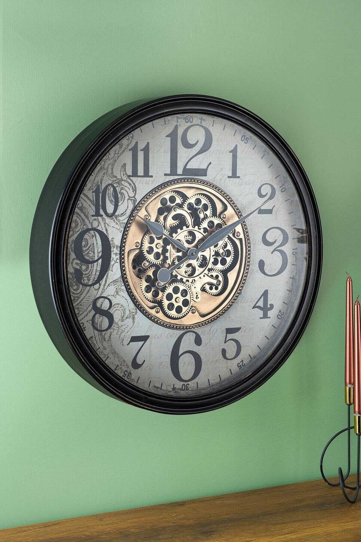 Acar 7440 Dekoratif Çarklı Duvar Saati 65 x 65 x 9 Cm