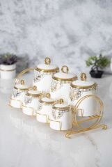 Acar 6385 Astar Gold Metal Standlı 7 Li Baharat Takımı