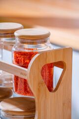 Acar 7587 Malibu Bambu Standlı 7 Li Baharat Takımı