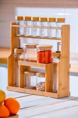 Acar 7589 Malibu Bambu Standlı 12 Li Baharat Takımı