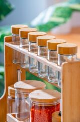 Acar 7589 Malibu Bambu Standlı 12 Li Baharat Takımı