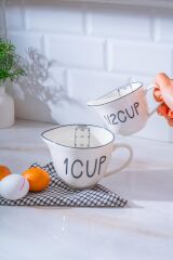 Acar 6670 Leroy 2 Li Porselen Ölçü Bardağı 250/500 ML