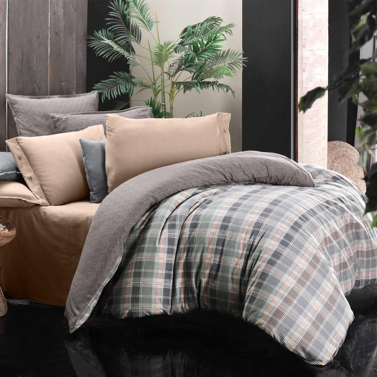 Sarev Arno V1 Flanel Nevresim Takımı Çift Kişilik