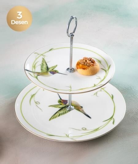 Acar 5585 Toby Botany Porselen Katlı Kurabiyelik 19 Cm