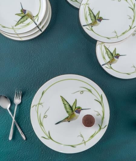 Acar 5591 Teddy Botany 7 Prç Porselen Pasta Seti
