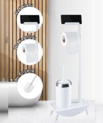 Acar 5686 Silikon Fırçalı Wc Seti Beyaz