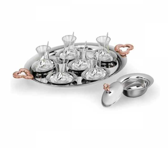 Korkmaz A1782-2 Çintemani 39 Parça Çay Seti Rosa Gold