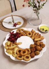 The Mia GRD0005 Grande Servis Tabağı Bölmeli Beyaz 39 Cm