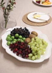 The Mia GRD0007 Grande Servis Tabağı Beyaz 48x38x5 Cm