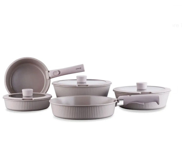 Korkmaz A2799 Pratika Çıkarılabilir Saplı 10 Parça Tencere Tava Seti