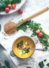 The Mia SRV0050 Zeytin Ağacı Yuvarlak Kaşık 33 Cm