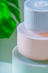 Acar 7096 Pure Carmen Kapaklı Porselen 3 lü Saklama Kabı