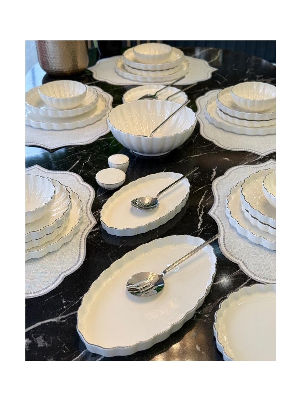 Acar 7116 Passion Silver 6 Kişilik 29 Parça Porselen Yemek Takımı