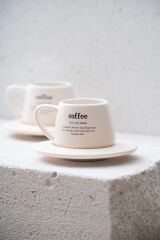 Acar 7459 Blush 2 Li Kahve Fincan Takımı Krem