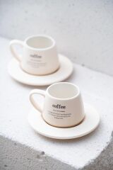 Acar 7459 Blush 2 Li Kahve Fincan Takımı Krem