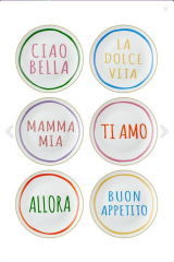 The Mia DNR0083 Ti Amo Pasta Tabağı 6 Lı Set - 21 cm