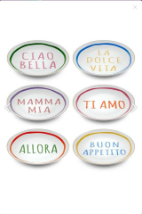 The Mia DNR0083 Ti Amo Pasta Tabağı 6 Lı Set - 21 cm