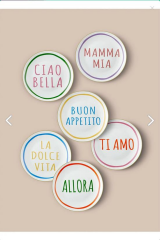 The Mia DNR0083 Ti Amo Pasta Tabağı 6 Lı Set - 21 cm