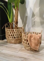 The Mia SPT0072 Hasır Kulplu Sepet 28x29 CM