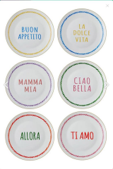 The Mia DNR0084 Ti Amo Servis Tabağı 6 Lı Set - 27 Cm