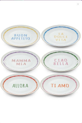 The Mia DNR0084 Ti Amo Servis Tabağı 6 Lı Set - 27 Cm