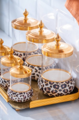 Acar 7316 Ortigia 8 Li Cam Tepsili Baharat Takımı