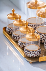 Acar 7316 Ortigia 8 Li Cam Tepsili Baharat Takımı