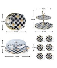 Acar 275 Enzo Chess 21 Parça Cam İkram Seti