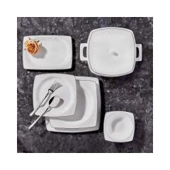 Korkmaz A8441 Bone Selection 60 Parça Kare Yemek Takımı